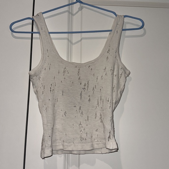 LF Stores Emma & Sam Star Patch Poor Boy Tank | White and Black | M - Picture 4 of 6